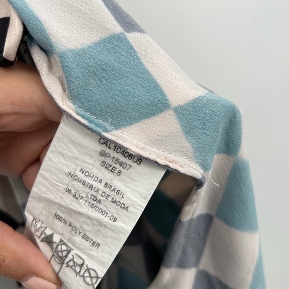 PatBO Pants Wide Leg Check Print High Waist Multicolor Size 8 - Picture 10 of 11